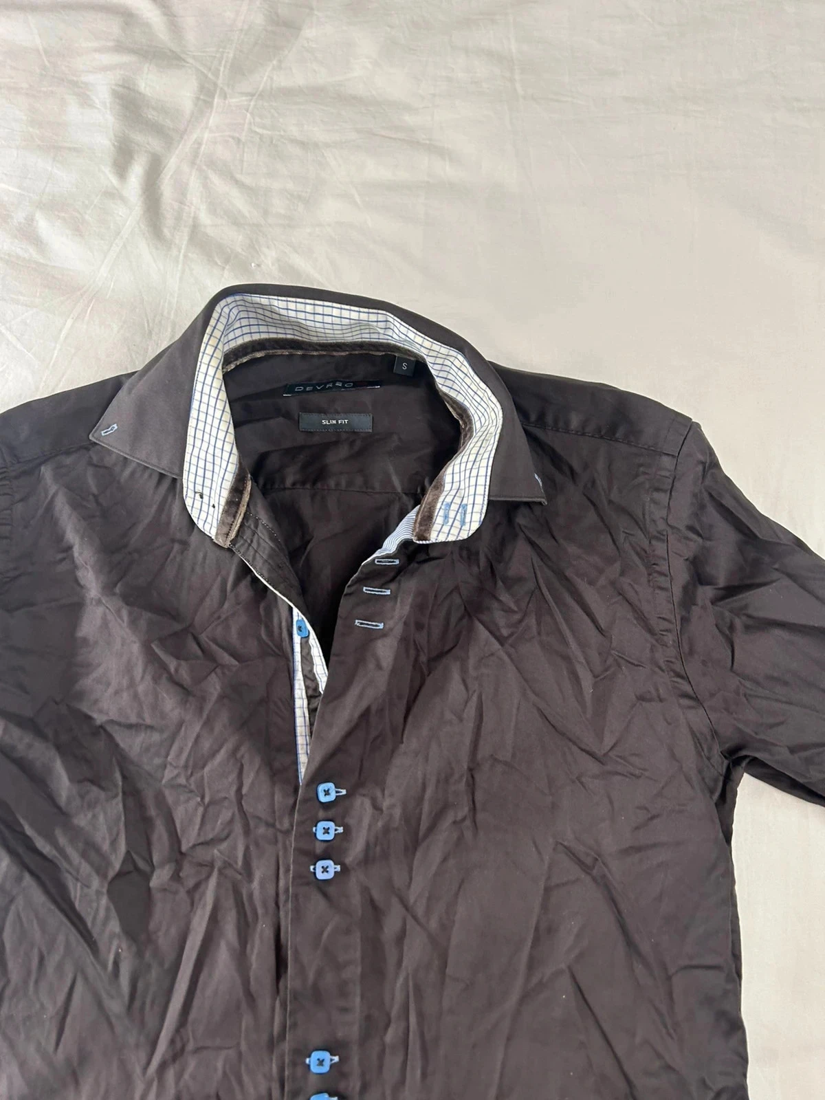 Black solid Devred slim fit shirt – photo 6
